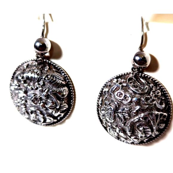 Antique Sterling silver earrings from Persia - Picture 1 of 8